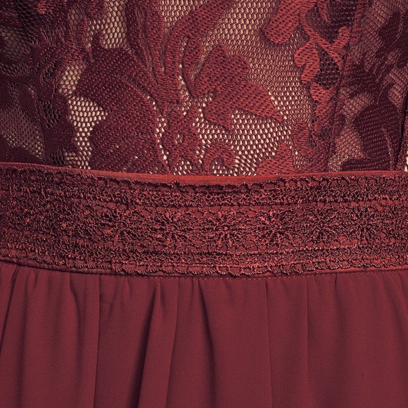 Lulu’s Forever and Always Burgundy Lace Maxi Dress - Picture 13 of 13